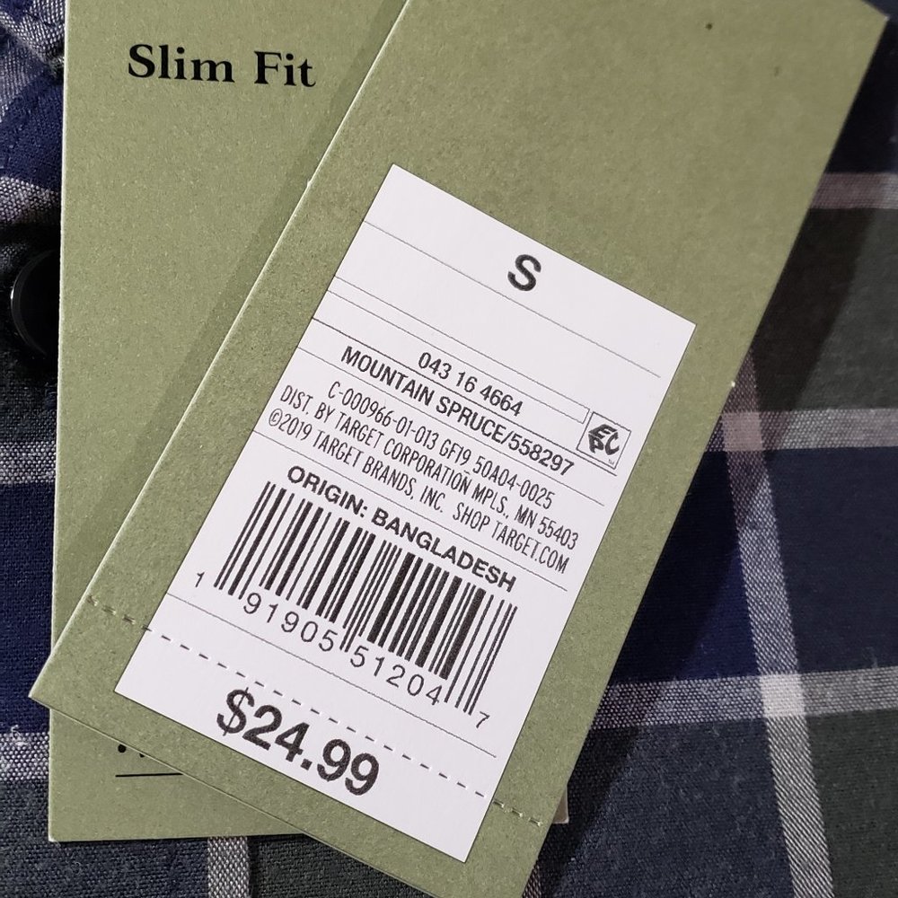 Goodfellow & Co Men's Button Up Shirt Slim Fit Plaid Long Sleeve New With Tags - Picture 6 of 6